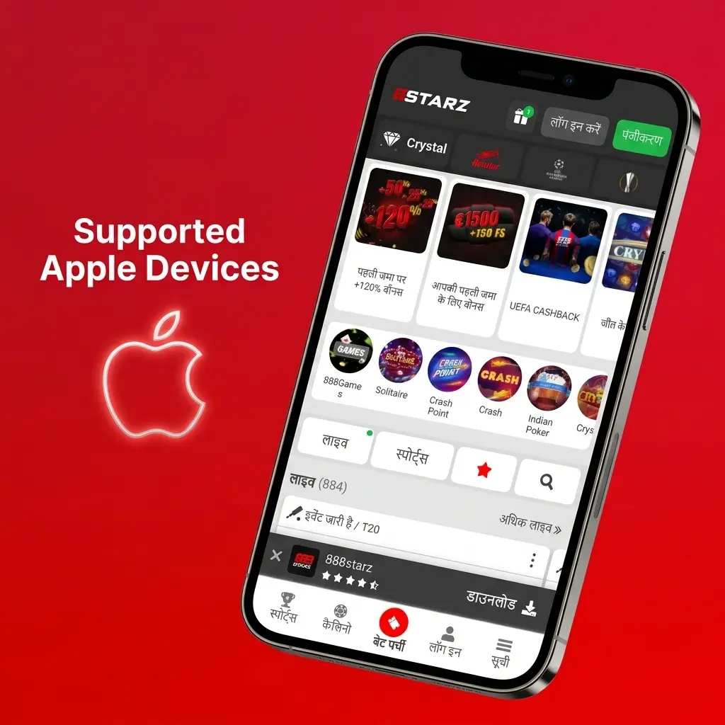 Apple devices compatible with 888starz PWA, including iPhone SE to iPhone 15 Pro Max and iPad models running iOS 12 or later