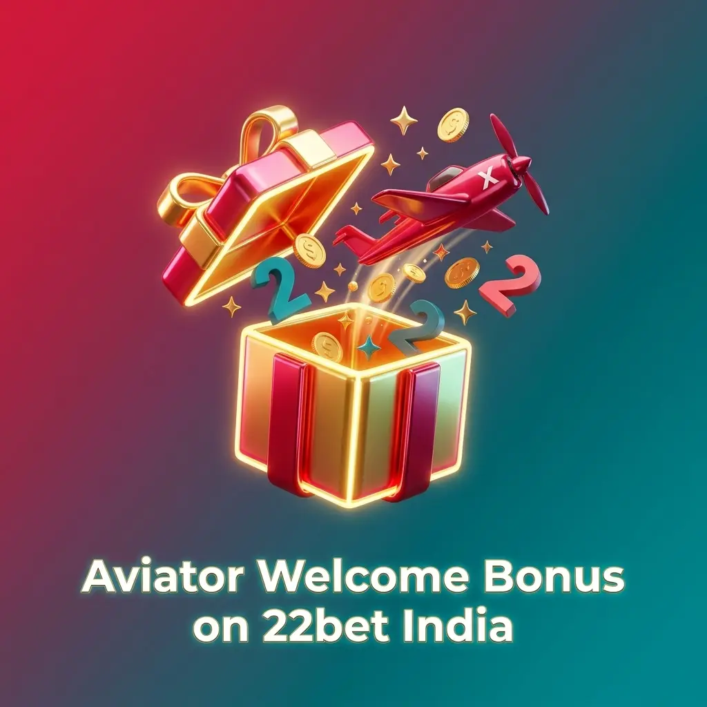 22bet India Aviator welcome bonus offering 100% first deposit match for new casino players starting from INR 100