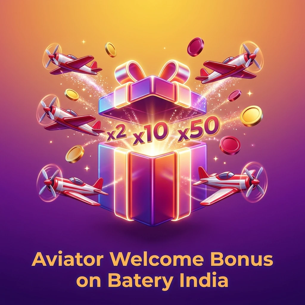 Batery India 100% welcome bonus for Aviator – deposit INR 500 to claim extra balance for new players