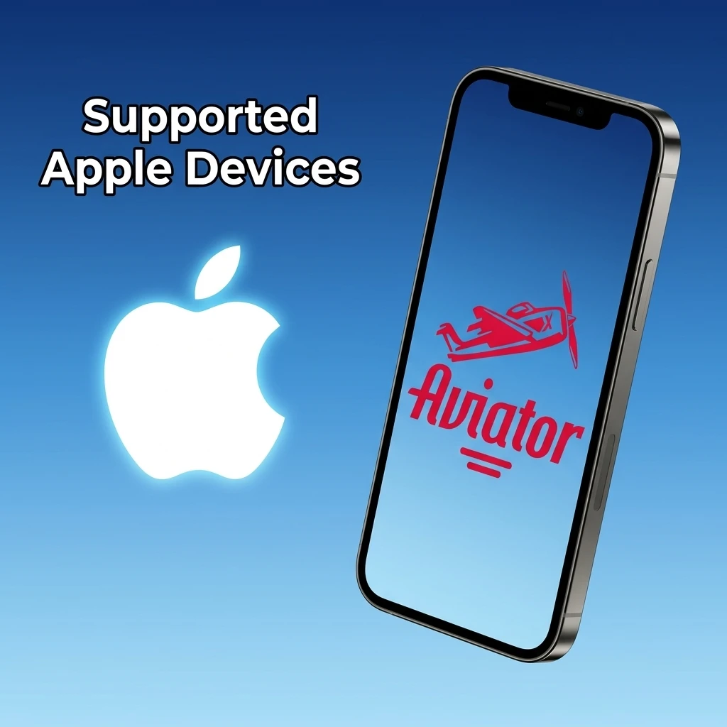Supported Apple devices for Batery Aviator app including iPhone SE to iPhone 15 and various iPad models running iOS 12 or later