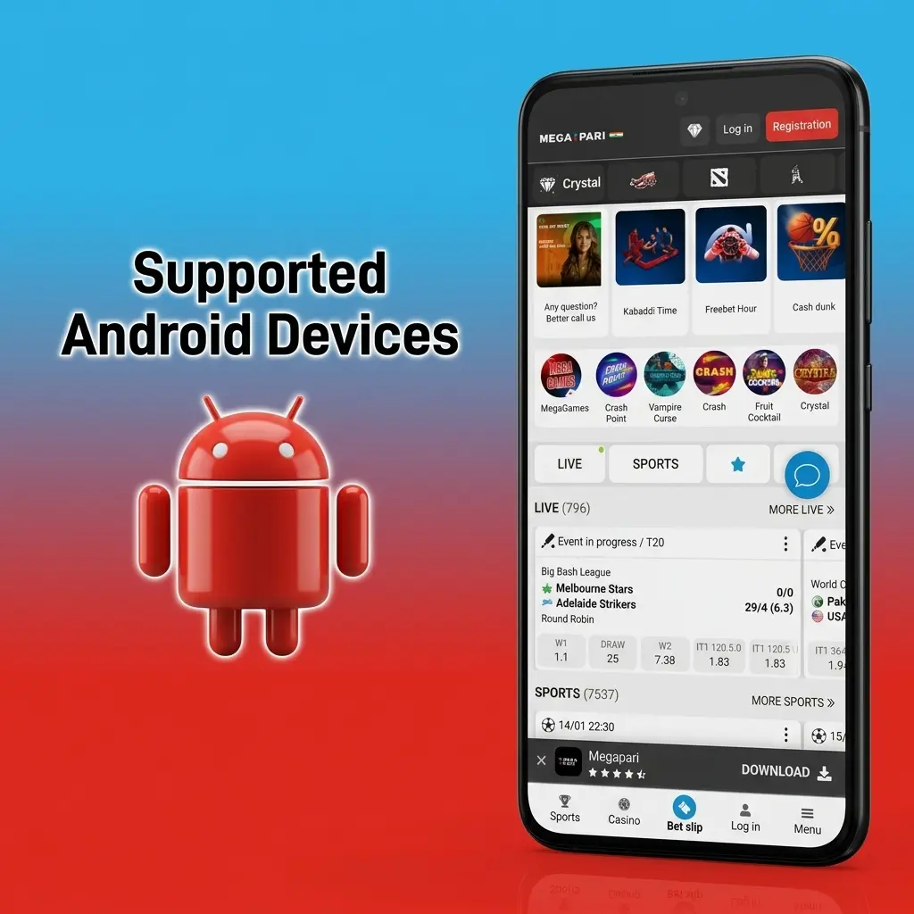 Megapari Aviator app running smoothly on 10 Android devices across budget, mid-range, and flagship segments