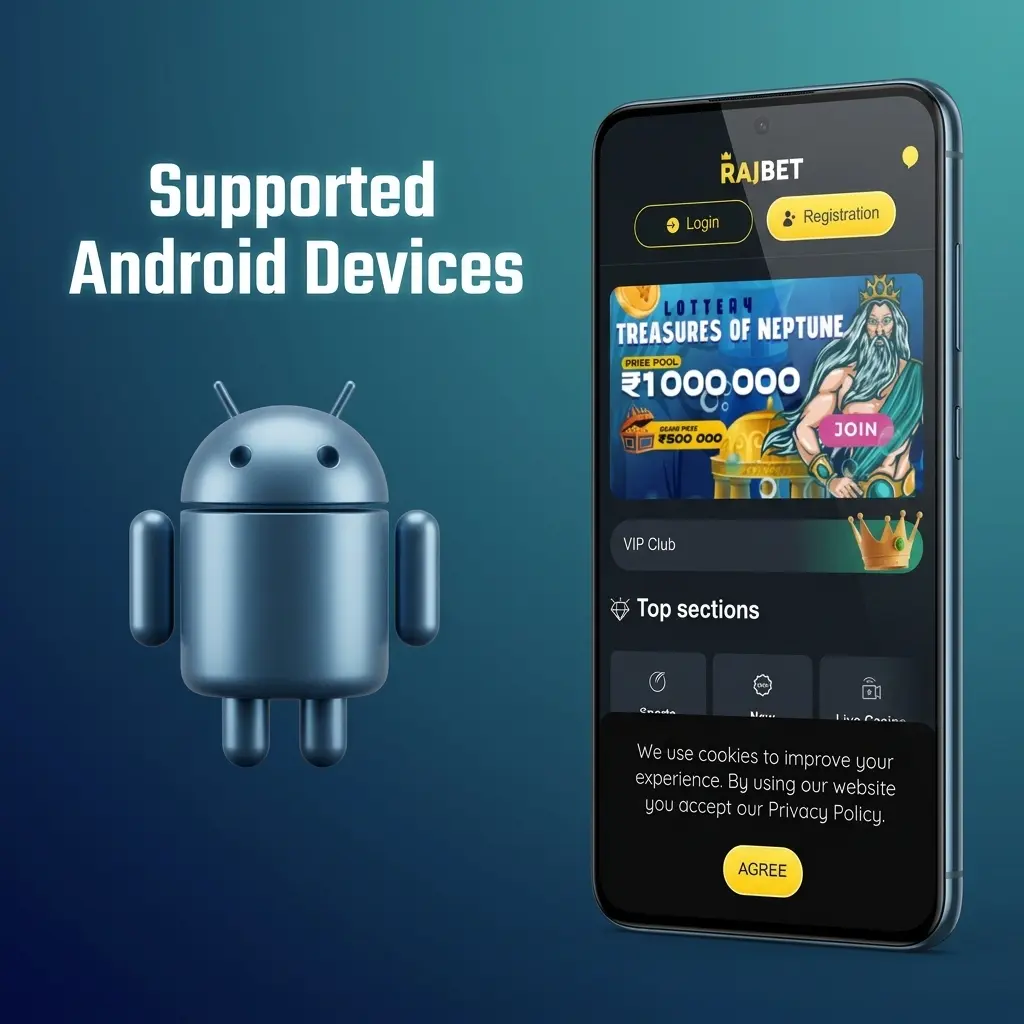RajBet Aviator Android compatibility across budget, mid-range, and flagship devices including Redmi, Samsung, and OnePlus