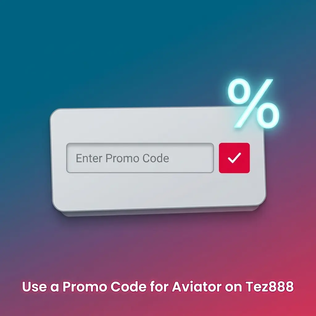 Entering a promo code on Tez888 app to activate bonus value for Aviator game during registration or promotions
